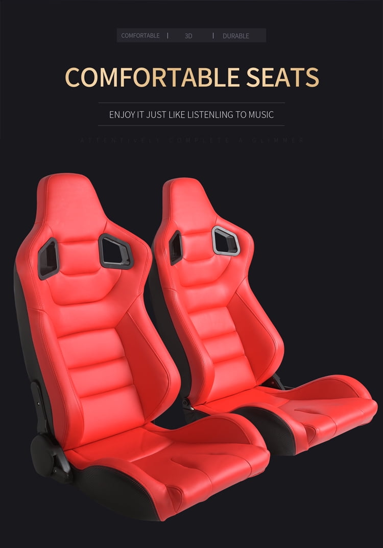 OKLEAD Sports Style 2pcs Set Racing Seats PVC Leather