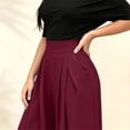 thumbnail image 5 of BRELIL Women Plus Size Wide Leg High Waisted Flowy Trousers with Pockets Casual Loose Long Palazzo Pants Baggy Dressy Fall Winter Outfits, Wine 3XL, 5 of 6