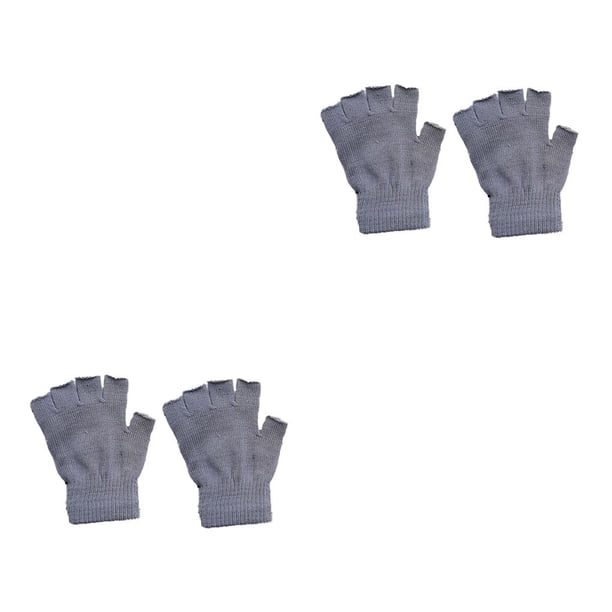 Jumpingount 1 par de guantes sin dedos, estilo simple, accesorio de ropa para hombres y mujeres, calentador de manos térmico cómodo para gris claro 2piezas