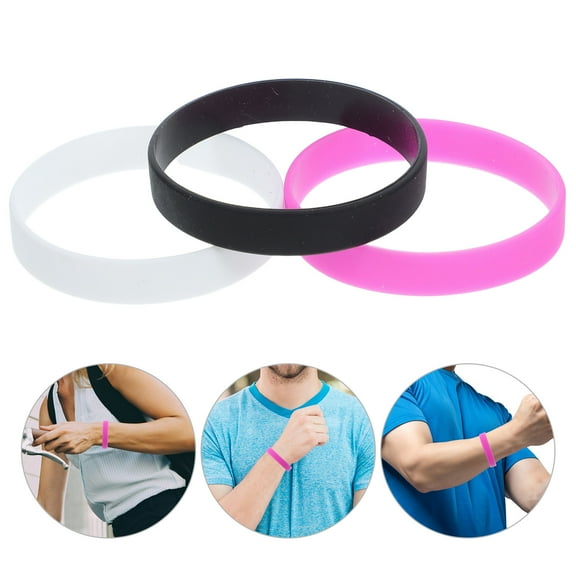 LEORX 3Pcs Elastic Silicone Wristband for Men and Women Suitable for Christmas Events 6.5x1.2x0.2in