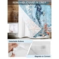 thumbnail image 5 of No Hook Shower Curtain with Snap-in Liner, Blue Coastal Seahorse Waterproof Fabric Bathroom Curtains, Summer Beach Starfish Botanical Bath Curtains & Mesh Top Window Stand Up Stall Narrow 36"x78", 5 of 9