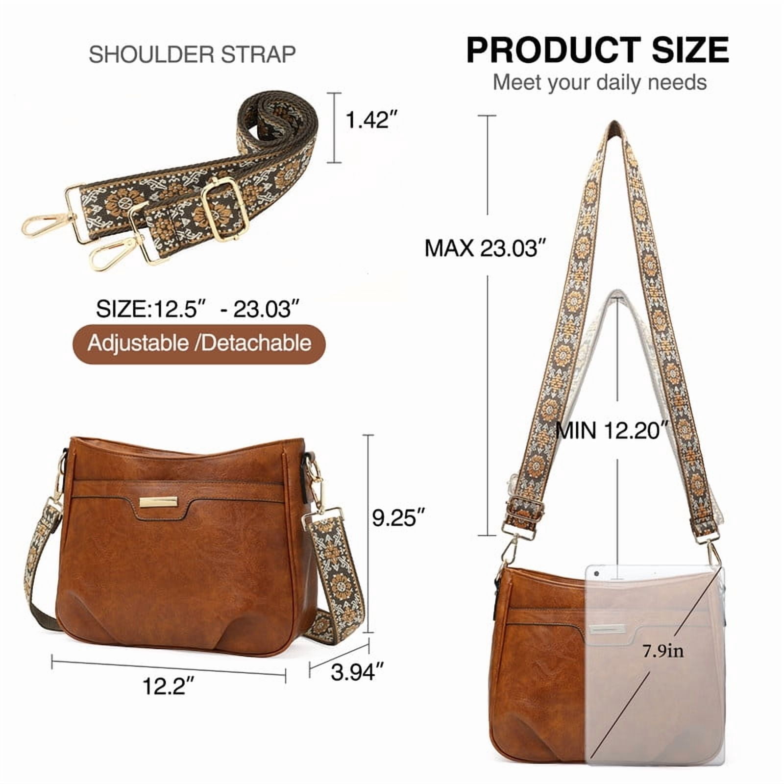 GAEKEAO Crossbody Bags for Women Vegan Leather Shoulder Handbags Pockets Satchel With Wide Adjustable Strap