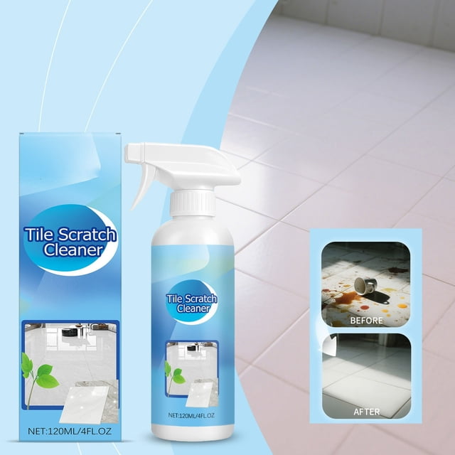 Todaioua Ceramic Tile Cleaner Spray 120ml, Removes Stubborn Stains and Scratches, Safe for Porcelain Tiles, Non-Damaging Formula, Easy Application for Home Kitchen Bathroom Floor Wall Cleaning