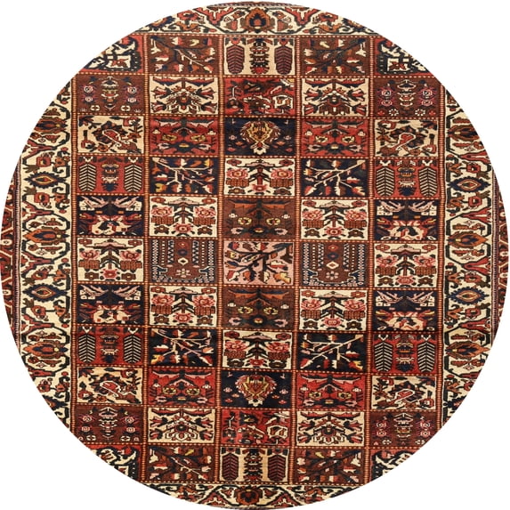 Ahgly Company Indoor Round Traditional Saffron Red Persian Area Rugs, 3' Round