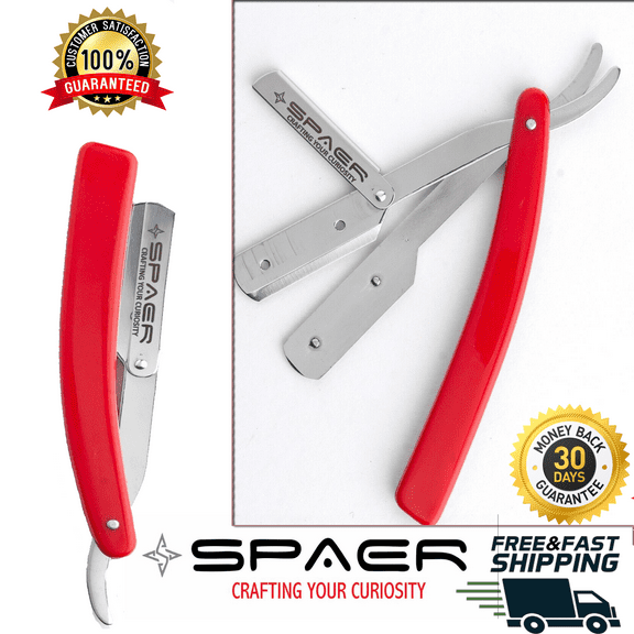 Straight Razor Barber Salon Cut Throat Shaving Folding Knife 10 Blade