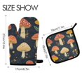 thumbnail image 2 of Yayeee Oven Mitts and Pot Holder Set of 4 Heat Resistant Kitchen Gloves Baking Hot Pad, Black Mushroom Pattern, 2 of 5