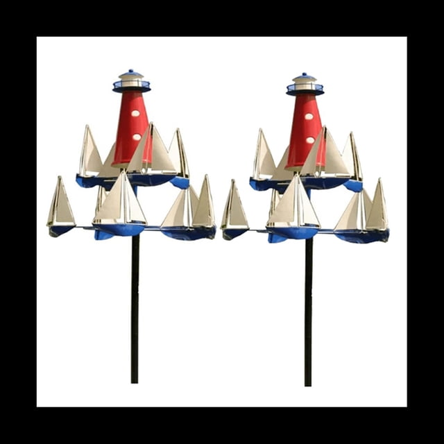 Arte Escultura de Viento Velero de Viento DecoracióN de JardíN Al Aire Libre Estacas de Viento Velero 85X30Cm