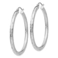 thumbnail image 2 of 14K White Gold Textured Hoop Earrings, 2 of 4