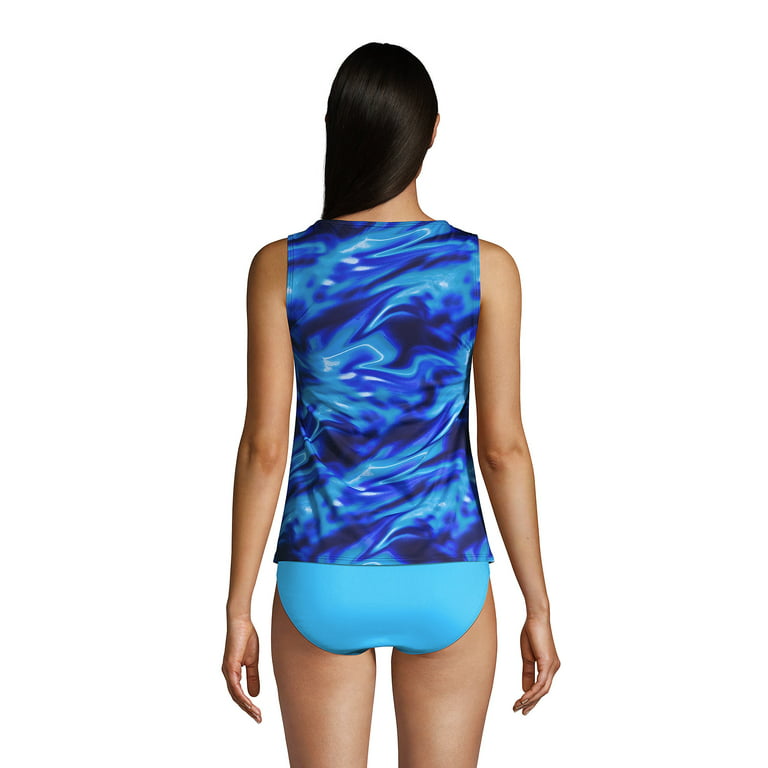Lands' End Women's DDD-Cup Chlorine Resistant Blouson Tankini Swimsuit Top