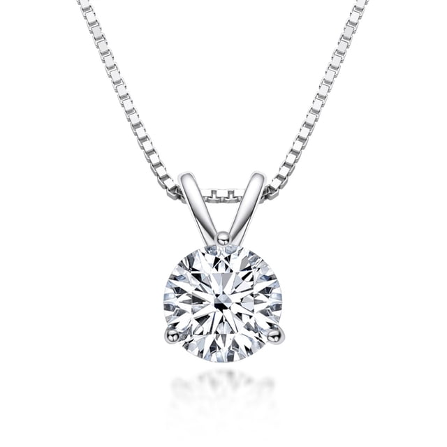 Collar clásico de moissanita de 1 quilate de color D con seis garras, colgante de Joker de plata 925 para mujer