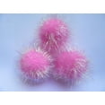 thumbnail image 2 of YYCRAFT 15pcs Jumbo Glitter Tinsel Pom Poms Sparkle Balls for DIY Craft,Cat Toys-Pink(2"), 2 of 3