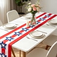 thumbnail image 7 of Dtchengua July 4th Table Runner - Patriotic Red Blue and White Decoration for 250th Anniversary Memorial Day Independence Day USA American Holiday Kitchen Dining Room Decor Party, 7 of 7