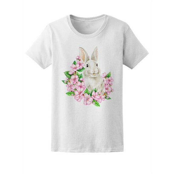 Easter Bunny With Cherry Blossom T-Shirt Women -Image by Shutterstock, Female XX-Large