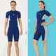 thumbnail image 4 of TureClos 1.5MM Trajes de baño para mujer Traje de baño ultrafino de manga corta Traje de baño profesional de secado rápido para hombre Cálido para bucear Surf Natación Mujer / azul marino M TureClos JD733114882, 4 of 7