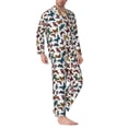 thumbnail image 2 of Balery Cute Butterfly Pijama para Hombre de Dos Piezas con Manga Larga, Conjunto de Dormir y Descanso Suave con Bolsillos-Large, 2 of 7