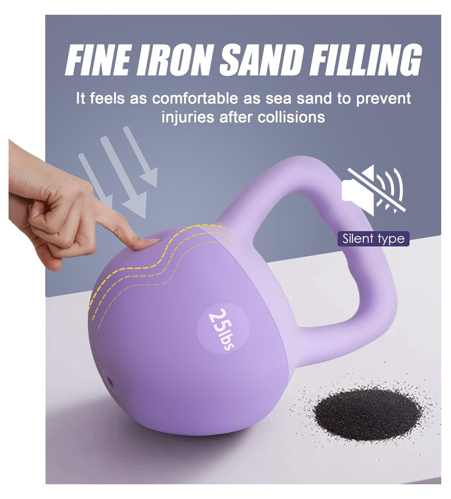 Kettlebell Weights Strength Training Kettlebell-Great for Full Body Workout and Strength Training,Easy Grip Handle,PVC Filled with Iron Sand