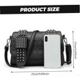 thumbnail image 2 of Bags Studded Skull Messenger Bag For Women Vegan Leather Punk Chain Crossbody Gothic Rivet Black 9.84 X 6.69 X 1.97 In, 2 of 5