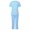 Scrubs sets for women-Light Blue, variant on Homenesgenics Scrubs for Women Set,Nursing Uniforms Set Plus Size,Caregiver Uniform/Carer Uniform,Women's Short-Sleeve Solid-Color Tops with Pockets Pants Set Green XXXXL