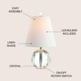 thumbnail image 6 of JONATHAN Y Goddard 16" Crystal Ball/Metal LED Table Lamp, Clear, JYL2079A, 6 of 9