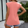 thumbnail image 3 of Women's Casual V Neck Babydoll Tank Top Sleeveless Ruffle Hem Peplum Shirt Light pink L, 3 of 6