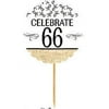 66th Birthday / Anniversary Novelty Burlap Cupcake Decoration Picks -12pack