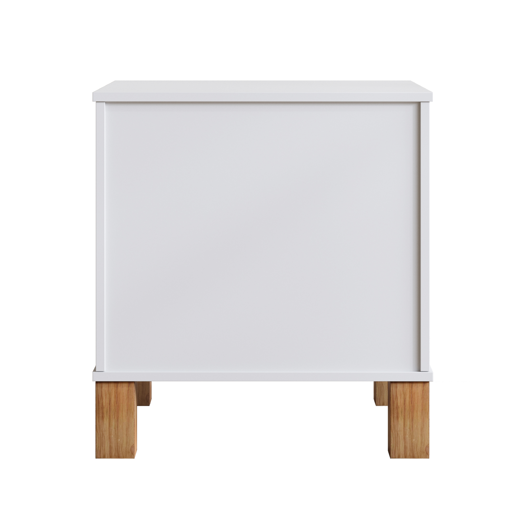 Leumius Nightstand for Bedroom,Wood Bedside Table with 2 Drawer & Solid Wood Legs,Small Storage Cabinet for Living Room,White