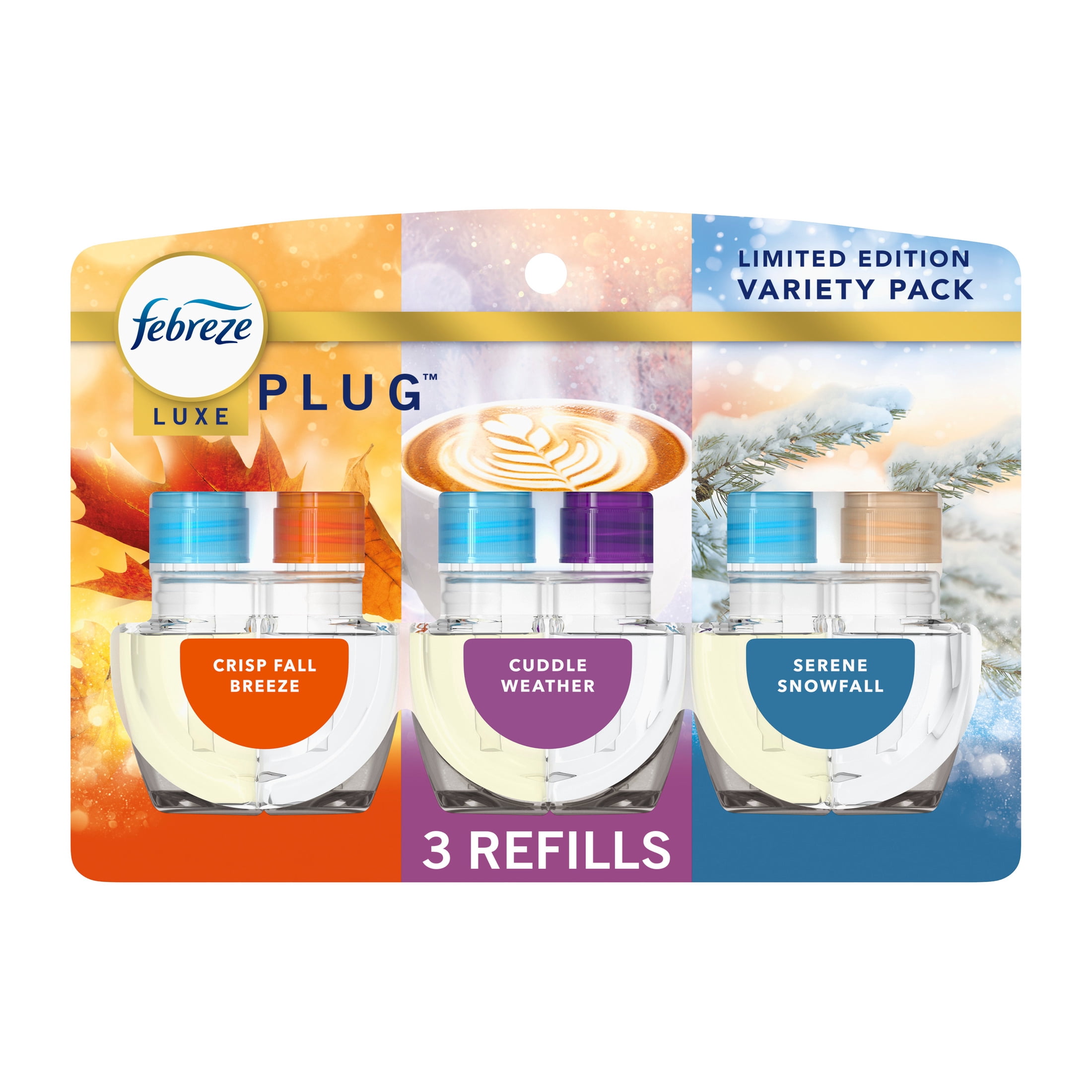 (2 pack) Febreze Plug In Air Freshener, Odor-Fighting Scented Oil Refill, Premium Holiday Mix, 3 Refill