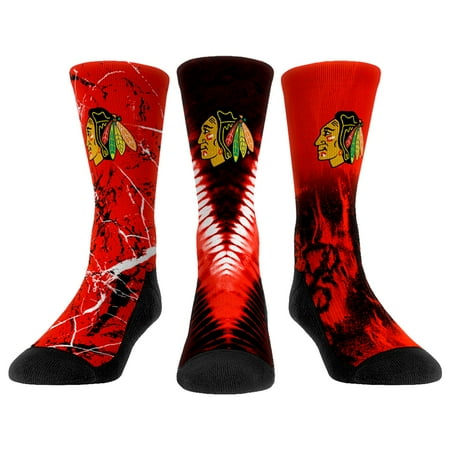 

Unisex Rock Em Socks Chicago Blackhawks Three-Pack Crew Socks Set