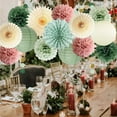 thumbnail image 4 of Sage Green Party Decorations, Boriyuan Paper Lanterns Tissue Paper Pompoms Paper Fan Circle Dots Garland for Birthday Engagement Bridal Shower Wedding Garden Party Supplies, 4 of 8