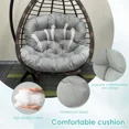 thumbnail image 2 of TOPCHANCES Egg Chair Cushion Only, Water-Resistant Outdoor Rocking Chair Cushion, Thick Papasan Seat Cushion with Ties for Patio, Porch, Balcony, Garden (Light Gray), 2 of 9