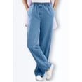 thumbnail image 6 of Woman Within Plus Size 7-Day Straight-Leg Elastic-Waist Denim Jean (Petite & Tall Available), 6 of 6