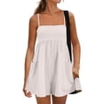 thumbnail image 2 of Womens Summer Rompers 2026 Casual Spaghetti Strap Short Jumpsuits with Pockets White XL, 2 of 8