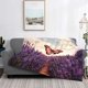 thumbnail image 2 of Fotbe Butterfly Over Lavender Manta de Franela con Estampado, Manta Ultrasuave para Cama, Sofá, Auto, Hipoalergénica y Antibolitas-60"x50", 2 of 6