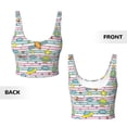 thumbnail image 5 of Fotbe Space Doodle Pattern Womens' Sports Bra Longline Wirefree Padded with Medium Support Sports Moisture-Wicking Workou Vest,Tank Top-X-Large, 5 of 7