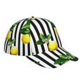 thumbnail image 3 of Daiia Lemons On Striped Baseball Cap Men Women Classic Adjustable For Running Workout And Outdoor Activitie All Season Dad Hat Gift, 3 of 9