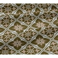 thumbnail image 4 of oneOone Cotton Jersey Dark Olive Green Fabric Floral & Tiles Moroccan Craft Projects Decor Fabric Printed By The Yard 58 Inch Wide, 4 of 4