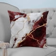 thumbnail image 4 of 24x24 Pillow Covers Set of 2, Marble Red Throw Pillow Covers Decorative Couch Cushion Case, Modern Abstract Gold White Brick Stone Motif Microfiber Square Pillowcases for Bedroom Car Living Room, 4 of 7