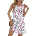 thumbnail image 2 of SYMOID Adult Womens Summer Casual Sleeveless Round Neck Printed Dress with Pockets for Multiple Occasions,Pink,Size L, 2 of 8