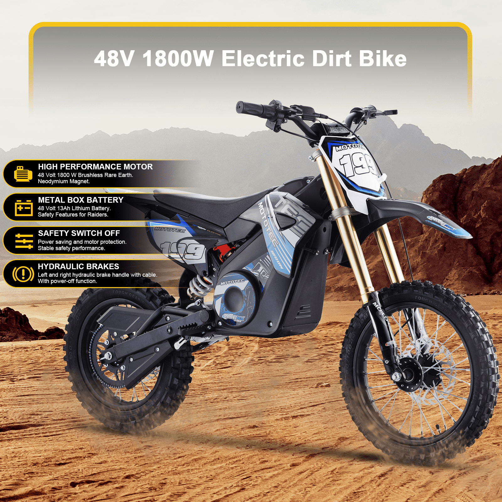 MotoTec 48V Pro Electric Dirt Bike 1500W Lithium Ghana Ubuy