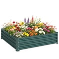 thumbnail image 2 of Outsunny 4' x 4' x 1' Galvanized Raised Garden Bed, Planter Raised Bed with Steel Frame for Vegetables, Flowers, Plants and Herbs, Green, 2 of 9