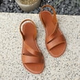 thumbnail image 5 of Qingpeng Womens Crisscross Wide Strap Open Toe Flat Slingback Sandals Comfort Slip On Lightweight Summer Footwear, 5 of 9