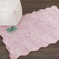 thumbnail image 2 of Mainstays Pink Feather Faux Fur Scalloped Indoor Area Rug, 4'x5'6", 2 of 8