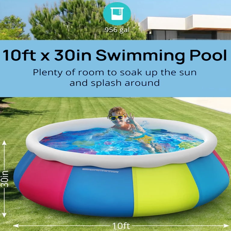 10 Inch Pool Quick Set Up Swimming Pool Inflatable Swimming Pool 10ft X 30in – Round ...