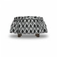 thumbnail image 4 of Black and White Ottoman Cover, Abstract Black Dots, 2 Piece Slipcover Set with Ruffle Skirt for Square Round Cube Footstool Decorative Home Accent, Standard Size, Black White, by Ambesonne, 4 of 5