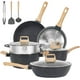 thumbnail image 1 of Juego de utensilios de cocina SODAY, granito negro, antiadherente, inducción, 12 unidades, 1 of 7