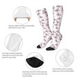 thumbnail image 3 of Fotbe Pink Butterflies (2) Calcetas Divertidas Estampadas para Hombre y Mujer, Calcetas de Algodón hasta la Rodilla para Caminar, Correr, Enfermería y Embarazo, 3 of 6