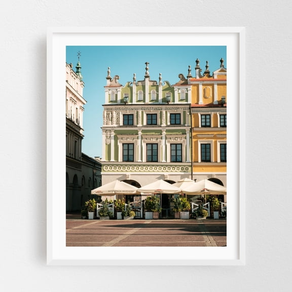 Great Market Square, Zamość 01 - Zamość Lubelskie Poland Photography White Framed Wall Art Print 16 x 20 inches