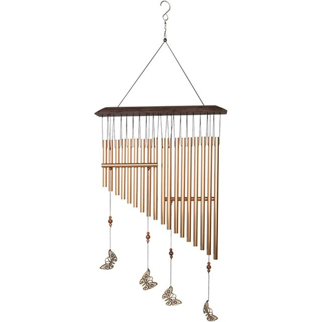 29.5” Wind Chimes Outdoor Melodic Tones Butterfly Harp Wind Chimes Handmade Wood for Home Garden Patio Decor
