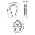 thumbnail image 2 of Juego de accesorios para cable de alambre Uxcell, 12 piezas de abrazadera de clip de cable M4, 10 piezas de ojal de acero inoxidable de 5/32", 2 of 6