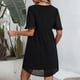 thumbnail image 4 of Mini Vestido corto informal LHCER volante de gasa alta densidad ligero suelto manga corta para fiestas compras en la playa Negro XL, 4 of 5